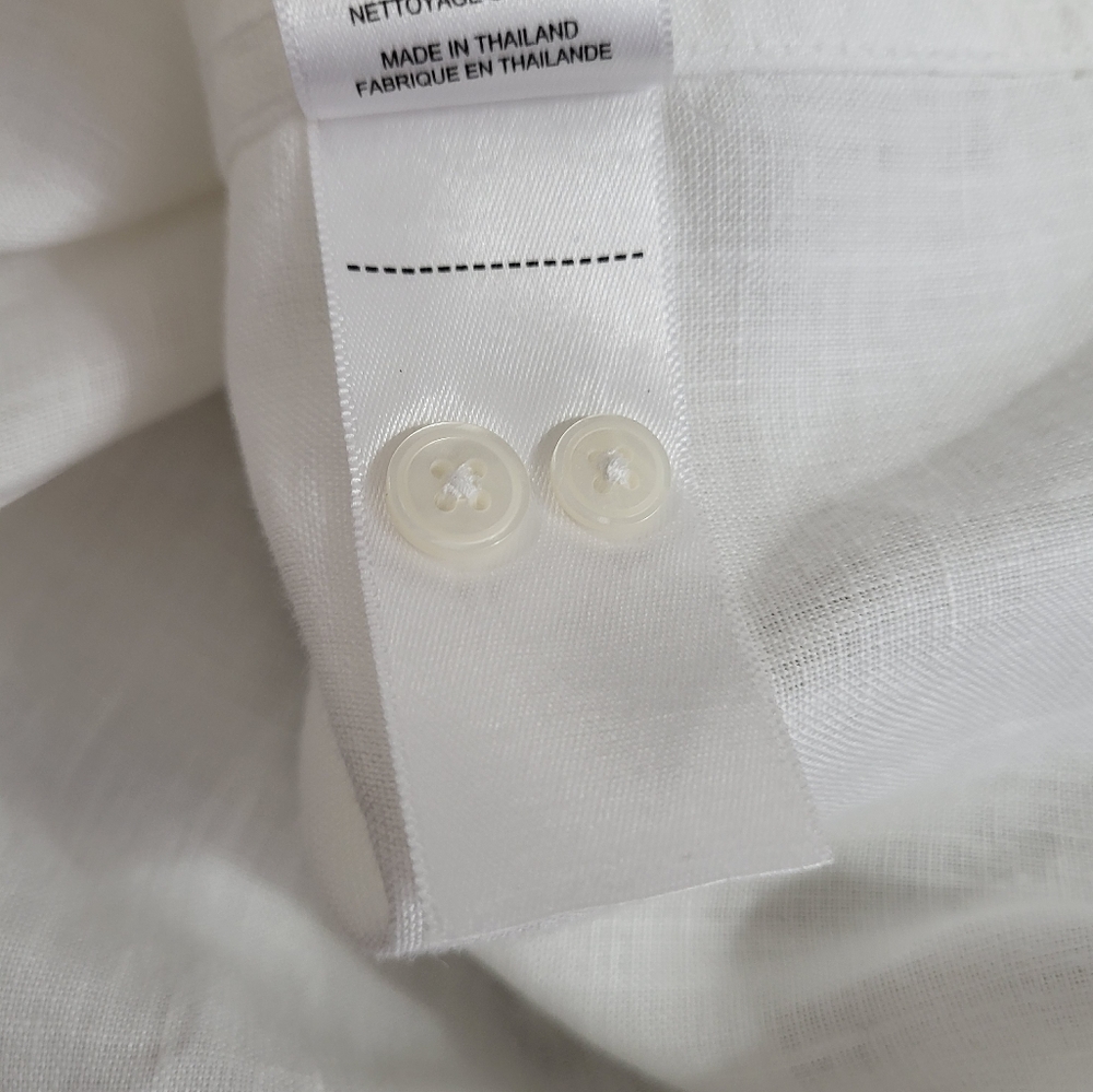 UNTUCKit Mary Linen Button-Up Long-sleeve Shirt White 6 - Picture 7 of 7